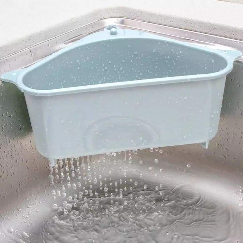 صفاية ركنه حوض مطبخ وحامل ليفه وسفنجه