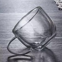 مج دبل شيك لشرب النسكافية والشاي والعصائر من الزجاج