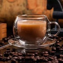 مج دبل شيك لشرب النسكافية والشاي والعصائر من الزجاج