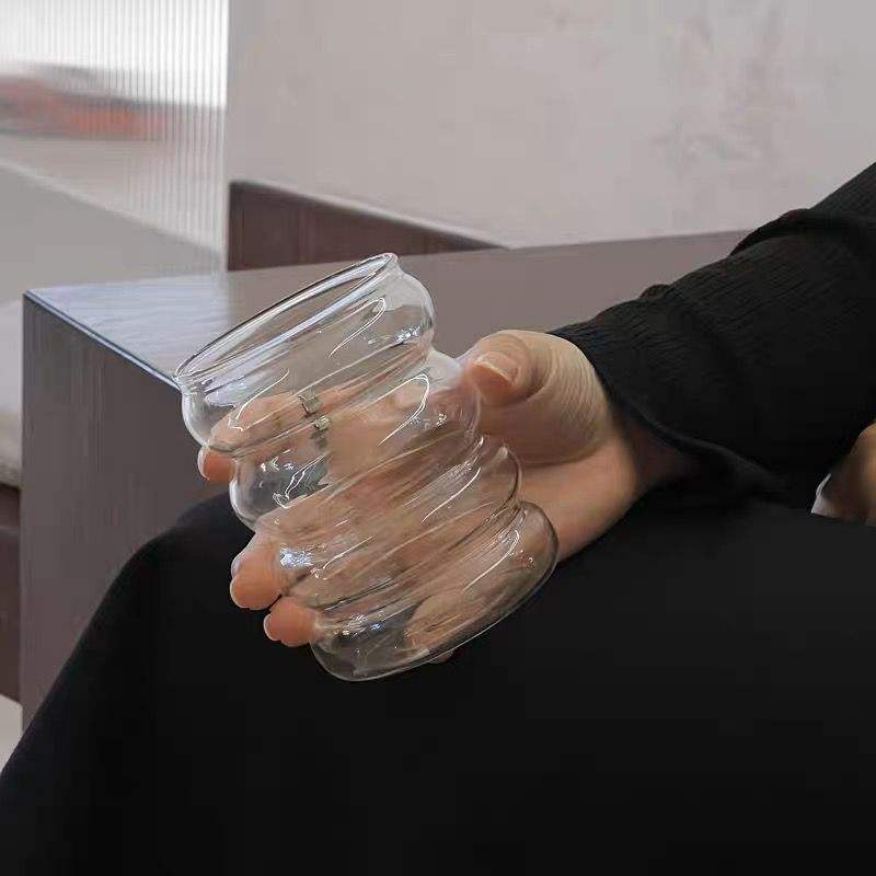 مج بومبيه زجاجي بايركس طويل للايس كوفي والعصائر المثلجة والكابتشينو