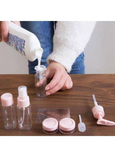 طقم زجاجات السفر لمستحضرات التجميل والعناية الشخصية