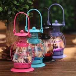 [HH00003638] شمع معطر في فانوس معدن لديكور البيت وإضافة اجواء هادئة ورومانسية