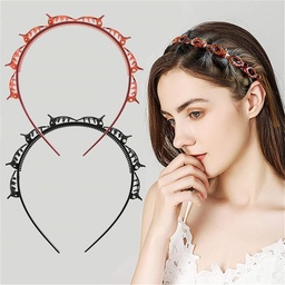 [HH00003948] طوق شعر مع توك صغيرة لتحديد خصل الشعر وعمل الضفاير والراستا واستايلنج بسهولة