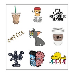 Coffee Lovers Vinyl Sticker Pack Reusable &amp; Waterproof