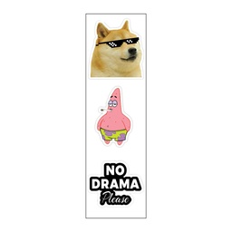 [HH00007047] No Drama Please Vinyl Sticker Pack Reusable &amp; Waterproof