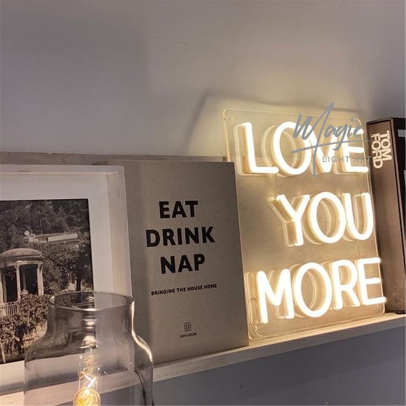Love You More Warm Light Neon Led Light Sign Art Decor