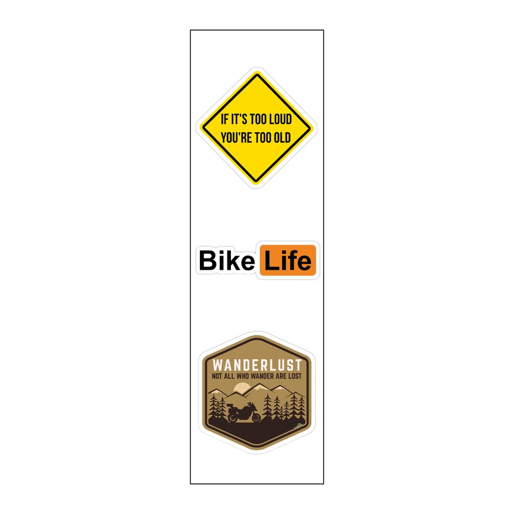 Bike Addicts Vinyl Sticker Pack Reusable &amp; Waterproof