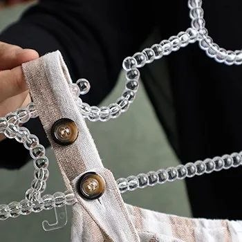 طقم شماعات أكريليك شفافة بتصميم بابلز 6 قطع لتنظيم الملابس داخل الدولاب