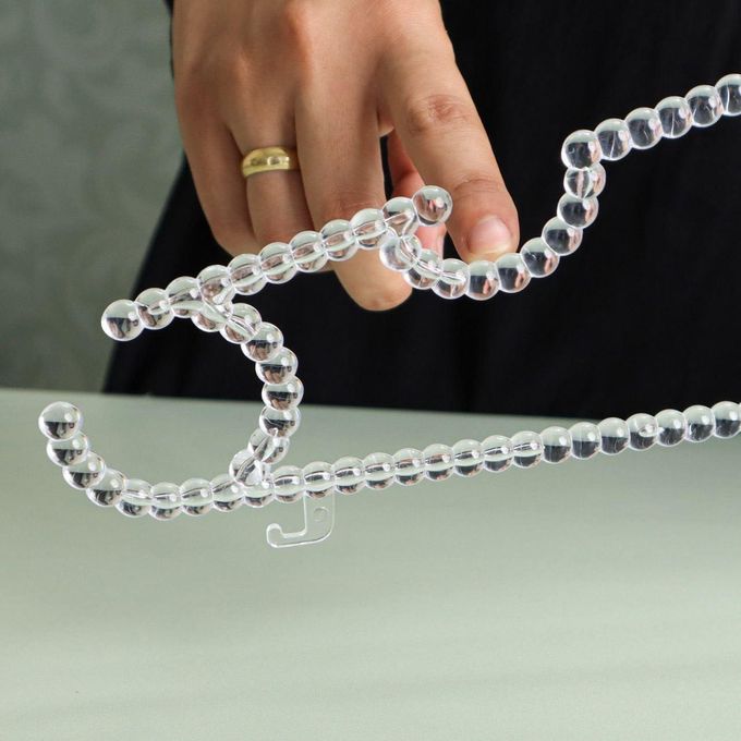 طقم شماعات أكريليك شفافة بتصميم بابلز 6 قطع لتنظيم الملابس داخل الدولاب