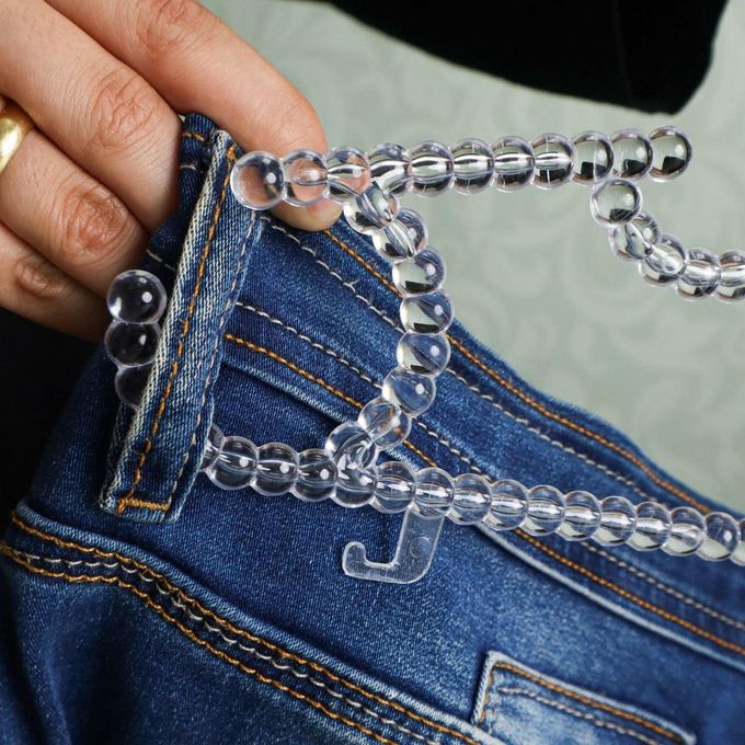 طقم شماعات أكريليك شفافة بتصميم بابلز 6 قطع لتنظيم الملابس داخل الدولاب
