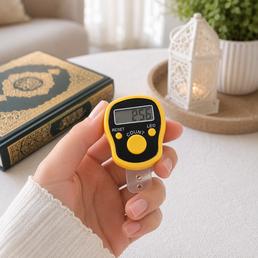 خاتم تسبيح بعداد إلكتروني وشاشة ليد للذكر والتسبيح
