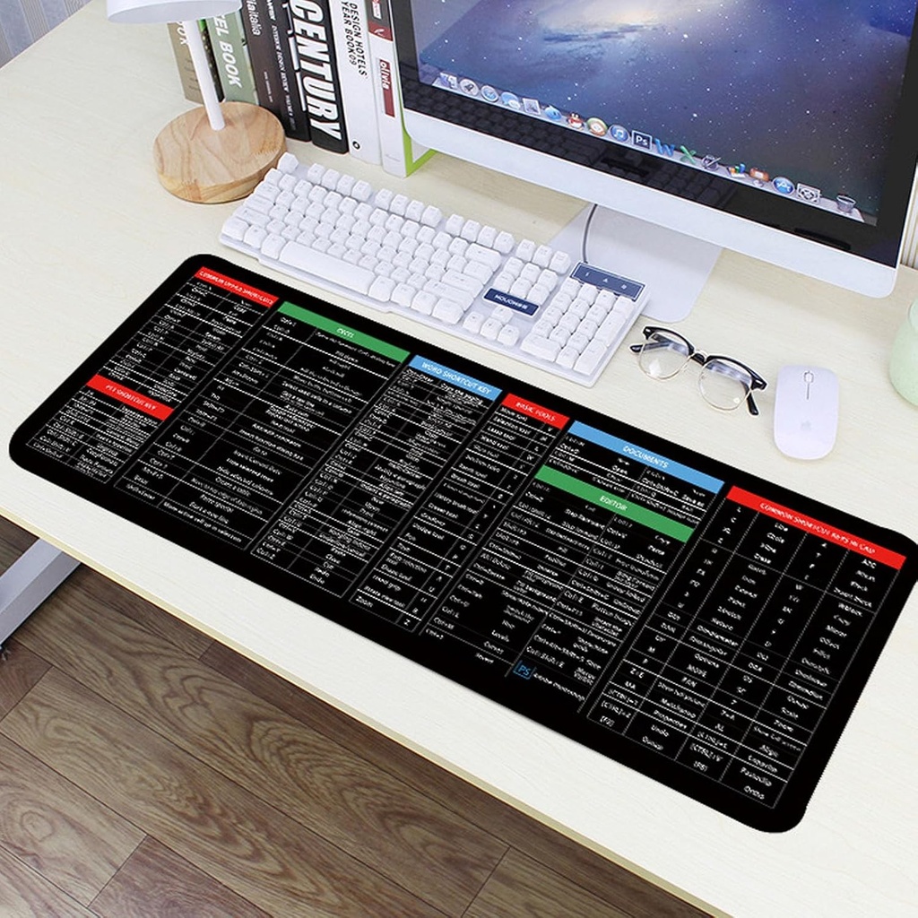ماوس باد بتصميم اختصارات الكيبورد للكمبيوتر واللابتوب بقاعدة مانعة للانزلاق