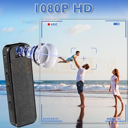 كاميرا جيب ميني HD 1080P واي فاي لتسجيل الفيديو والصوت بعدسة دوارة 180 درجة ورؤية ليلية