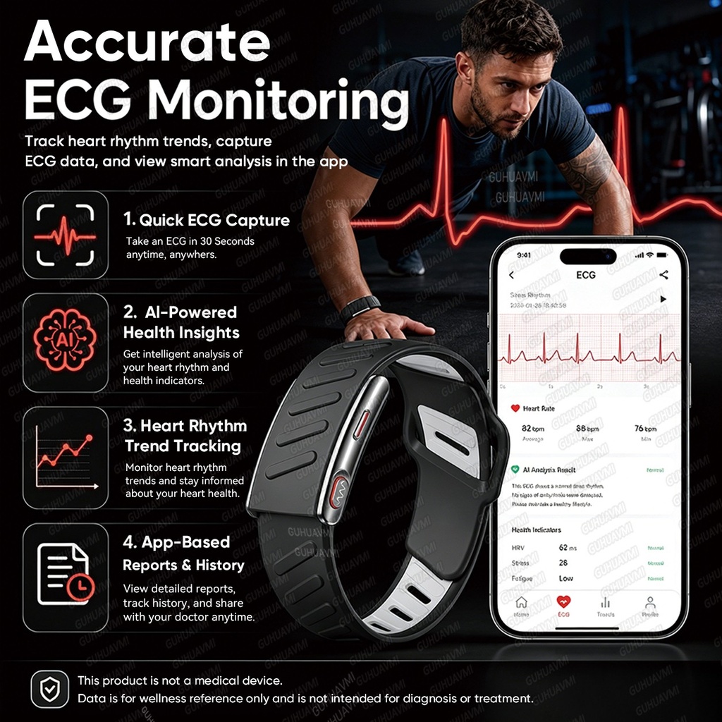 سوار TREKO ONE الذكي بدون شاشة لمتابعة الصحة واللياقة البدنية مع بلوتوث وتطبيق G band
