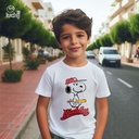 Snoopy Baseball تيشيرت اطفال قطن باللون الأبيض