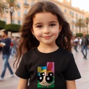 Power puff Girls تيشيرت اطفال قطن باللون الاسود