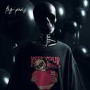 Keep Your Heart - Black تيشيرت اوفر سايز