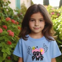 Girl Power تيشيرت اطفال قطن باللون اللبني