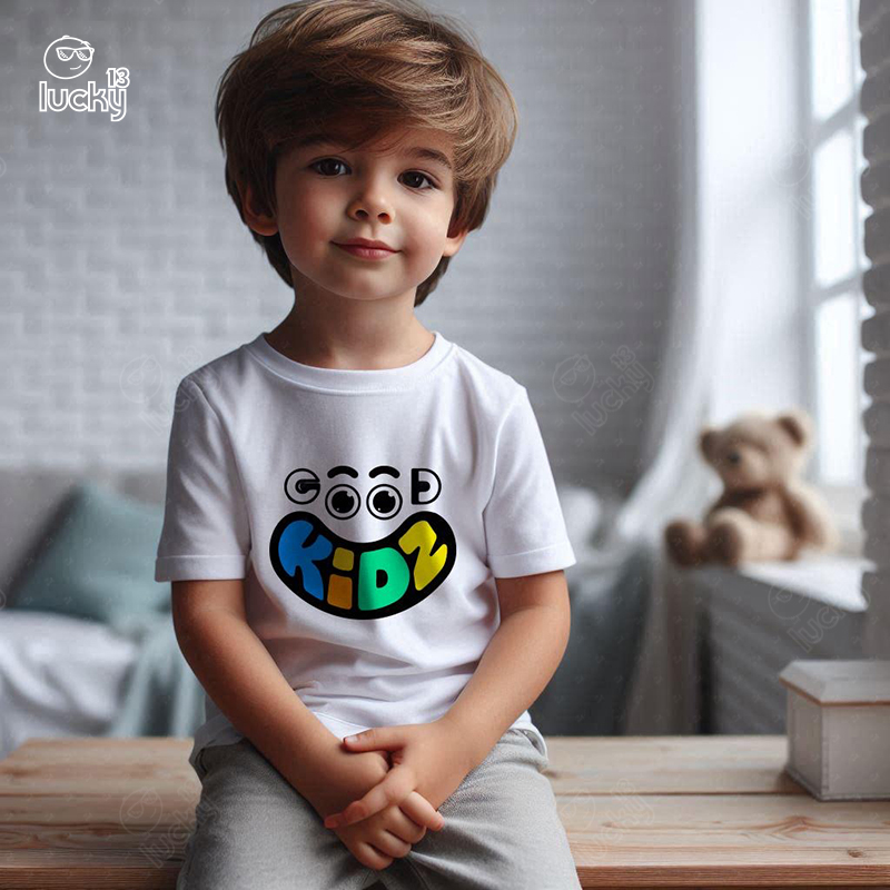 Good Kidz تيشيرت اطفال قطن باللون الابيض