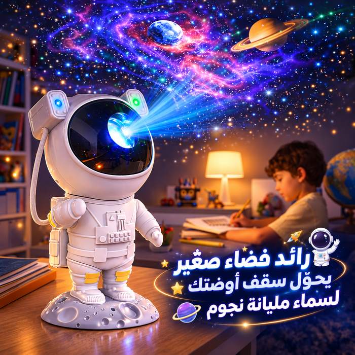 جلاكسي بروجيكتور شكل رائد فضاء ب 8 الوان مختلفة للفضاء مع ريموت