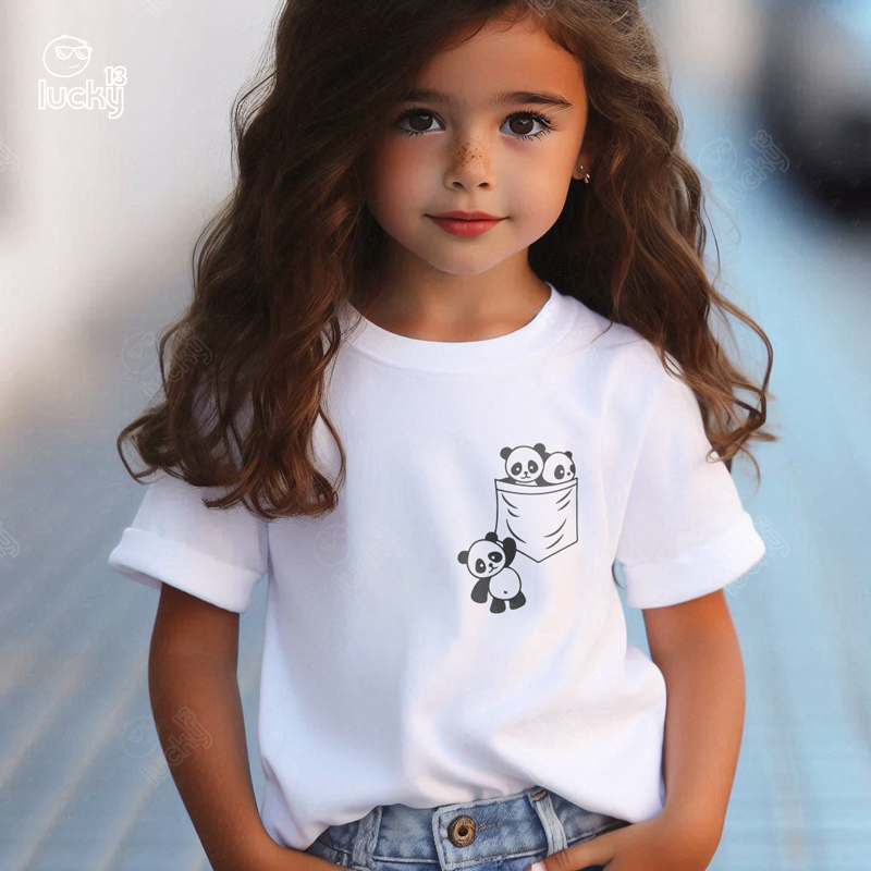 Baby Panda تيشيرت اطفال قطن باللون الابيض