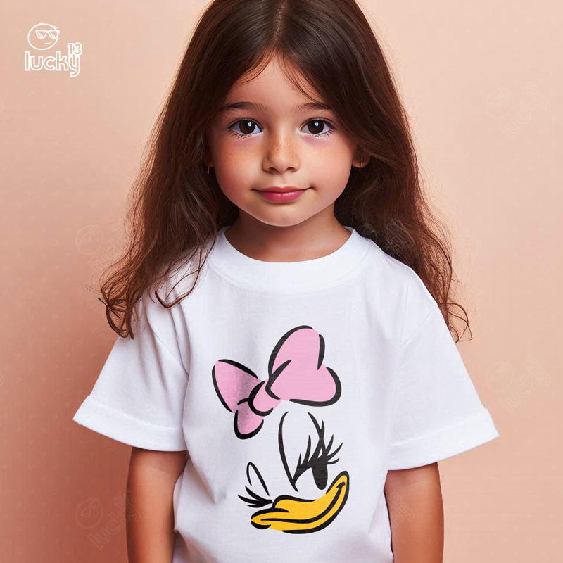 Daisy Duck Cute Face تيشيرت اطفال قطن باللون الابيض