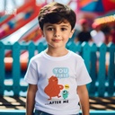 You First Yay! ... After Me تيشيرت اطفال قطن باللون الابيض