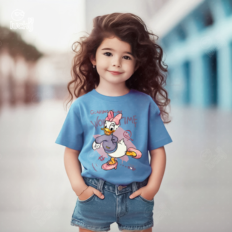 Happy Daisy Duck تيشيرت اطفال قطن باللون اللبني