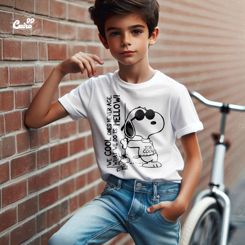 We Cool Ones Never Age تيشيرت اطفال قطن باللون الابيض
