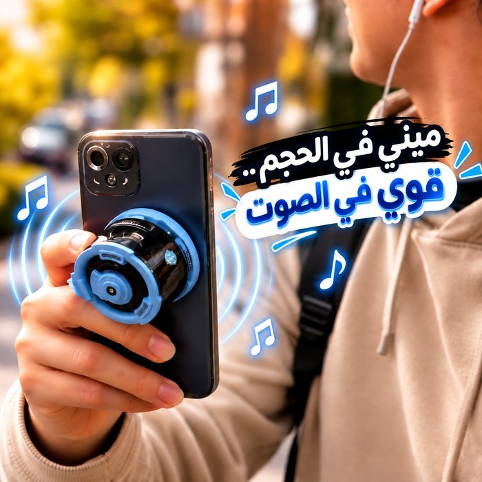 سبيكر لاسلكي مغناطيسي ميني مع اضاءة ار جي بي قابل للشحن بقوة 5 فولت