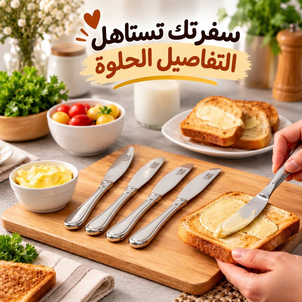 طقم سكاكين عشاء 12 قطعة استانلس ستيل تركي باللون الفضي