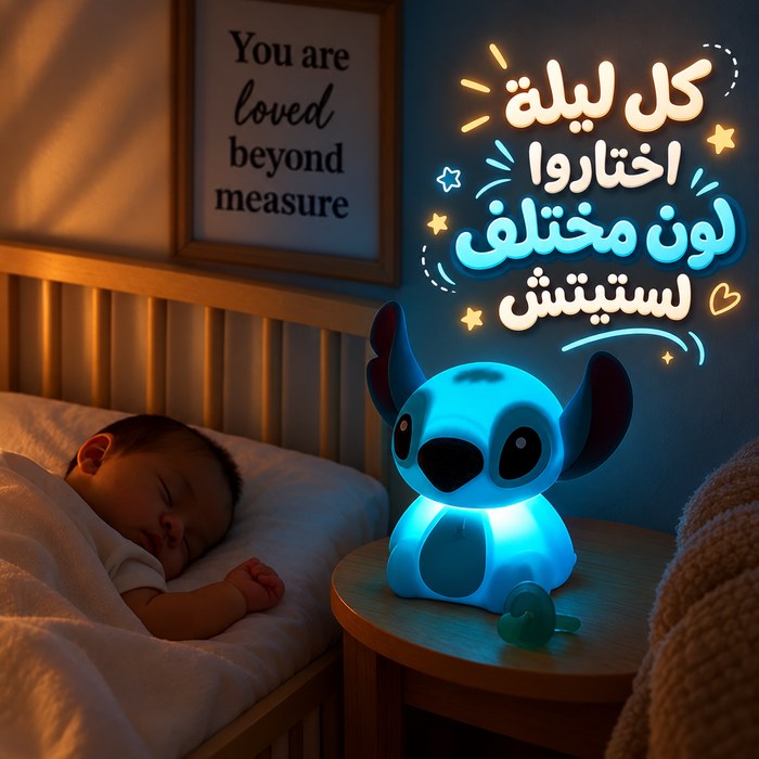 وناسة سيليكون تاتش بتصميم ستيتش ب 9 إضاءات مختلفة لغرف الاطفال
