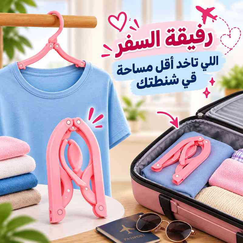 شماعة ميني قابلة للطي لتعليق الملابس وقت السفر والرحلات