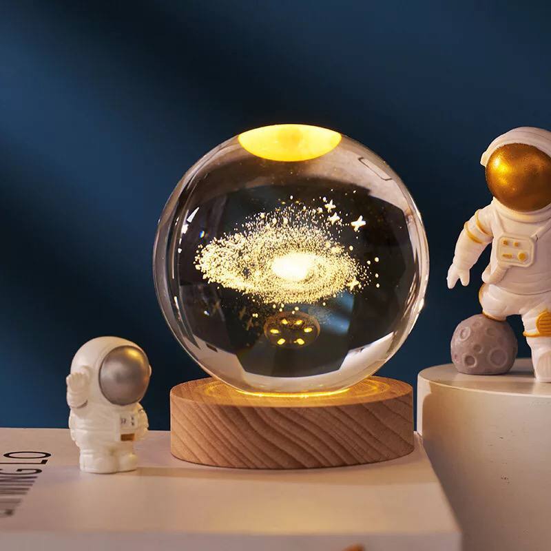 Galaxy Lighting Crystal Ball Wooden Base 