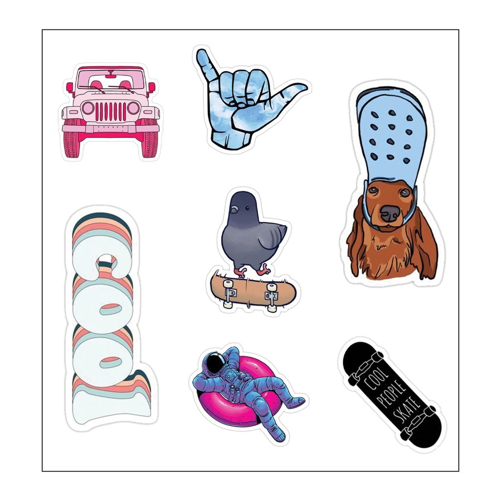 Cool Vinyl Sticker Pack Reusable &amp; Waterproof