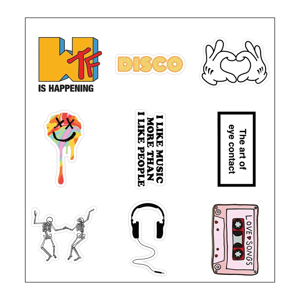 Music Lovers Vinyl Sticker Pack Reusable &amp; Waterproof