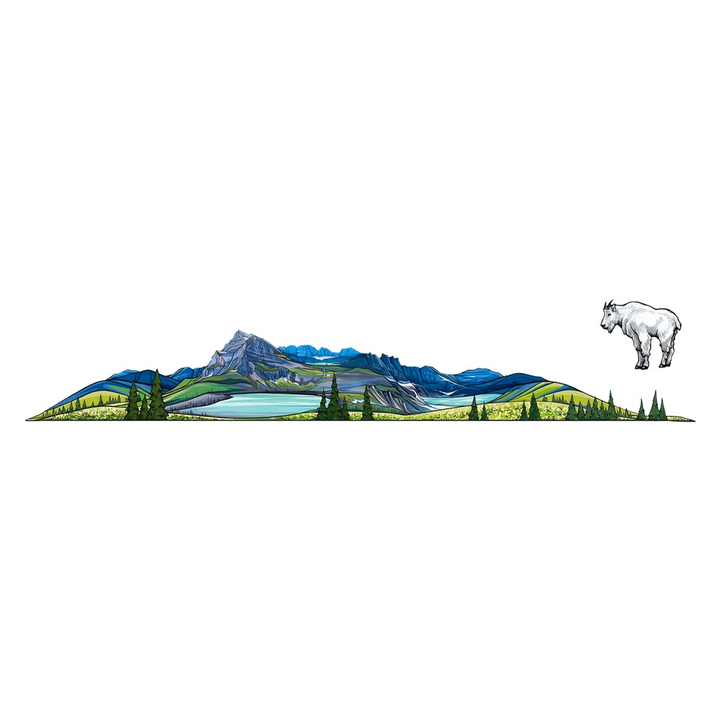 Goat Mountain Vinyl Sticker Reusable &amp; Waterproof For Water Bottles