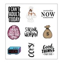 Strong Woman Vinyl Sticker Pack Reusable &amp; Waterproof
