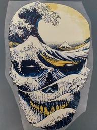 [HH00016423] Great Wave Skull print