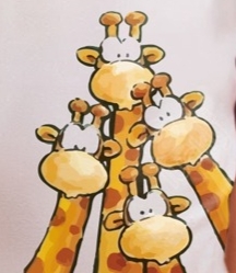 [HH00016646] Giraffe Family  print