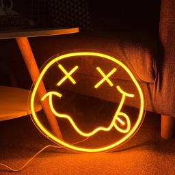 [HH00005758] X Eyes Smiley Face Neon Led Light Sign Art Decor 50*50‎
