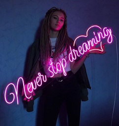 [HH00005764] Never Stop Dreaming Neon Led Light Sign Art Decor 30*100‎