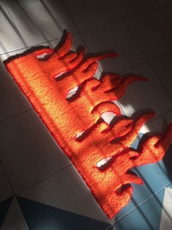 [HH00005857] Fire Fluffy Bedroom Rug