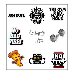 Gym Vinyl Sticker Pack Reusable &amp; Waterproof