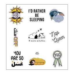 Sleep Lovers Vinyl Sticker Pack Reusable &amp; Waterproof