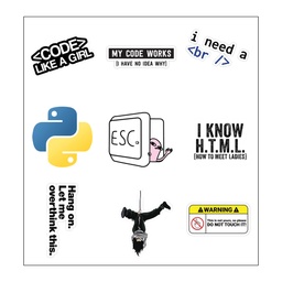 Programmers Vinyl Sticker Pack Reusable &amp; Waterproof