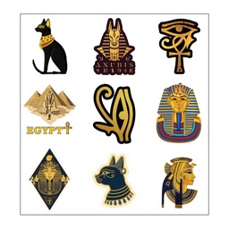 Pharaoh Vinyl Sticker Pack Reusable &amp; Waterproof