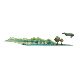 [HH00006817] Crocodiles Mountain Vinyl Sticker Reusable &amp; Waterproof For Water Bottles
