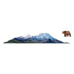 [HH00006819] Brown Bear Mountain Vinyl Sticker Reusable &amp; Waterproof For Water Bottles