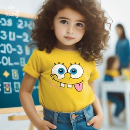 SpongeBob تيشيرت اطفال قطن باللون الاصفر